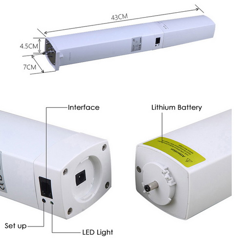 LW-M-B-1 rechargeable battery DC curtain motor for motorized curtain