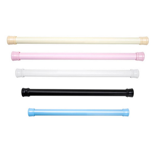 Bathroom 50 / 60 / 80 / 100 / 120 CM Adjustable Extendable Bathroom Shower Curtain Rods Caddy Metal Spring Tension Bar Pole  Rod