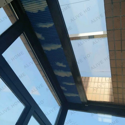 20210526-honeycomb blinds blue sky white clound installation case