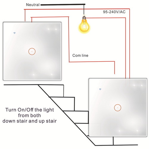 WiFi switch no neutral ewelink Tuya Alexa Google home voice EU UK 1 2 3 gang touch panel remote control light 2 way smart switch