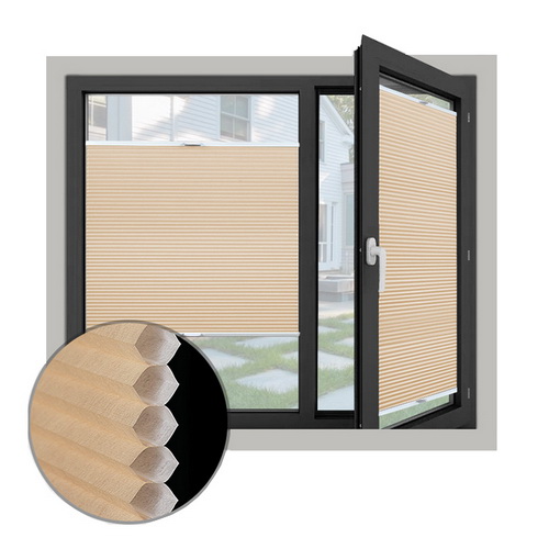 Home Office Acoustic Honeycomb Blind Components Up To Down  Down To Up Cordless Blinds Thermal Honeycomb Fabric Roller Blinds