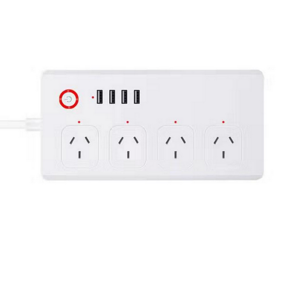 AU Standard 4 Smart Outlet 4AC 4 USB 10A Alexa Google Home IFTTT Voice Control Tuya APP Remote Control Smart WiFi Power Strip